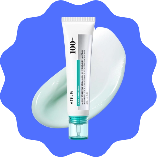 ANUA PDRN Hyaluronic Acid 100 Moisturizing Cream tube, lightweight k-beauty skincare product for glass skin