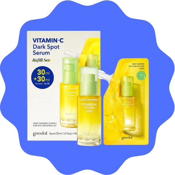 Korean Beauty Favorite Serum to soothe and hydrate GOODAL Green Tangerine Vitamin C Serum pack of two with a refill