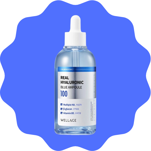 Dropper bottle of Hyaluronic Blue Ampoule 100 Korean Skincare for best impurities absorption