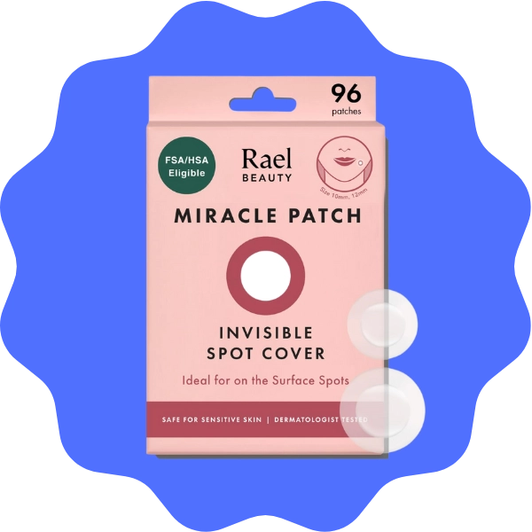 Rael non-medicated hydrocolloid acne pimple patches, invisible spot cover for face, absorbs pus and oil, reduces whiteheads and blemishes, fast acting treatment.