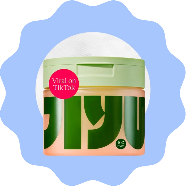 A container of JiYu Toning Polish Pads for brightening dark spots and hydrating aging skin