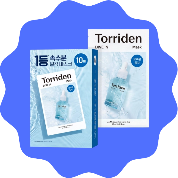 10 pack of Torriden DIVE IN Hyaluronic Acid Facial Masks K-Beauty Favorites