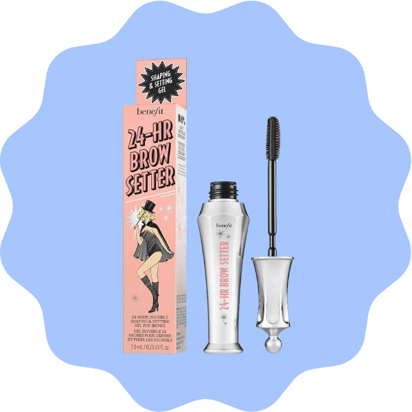 A tube of Benefit 24-Hour Brow Setter clear gel for shaping and setting brows all day