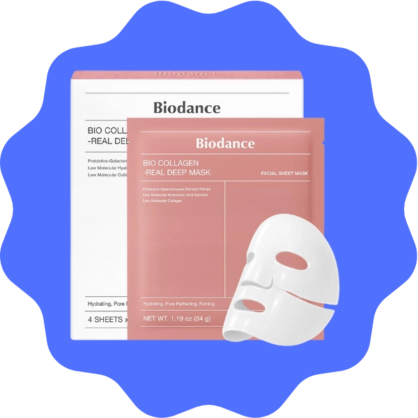 A pack of BIODANCE Bio-Collagen Real Deep Masks for hydration and firming dry skin