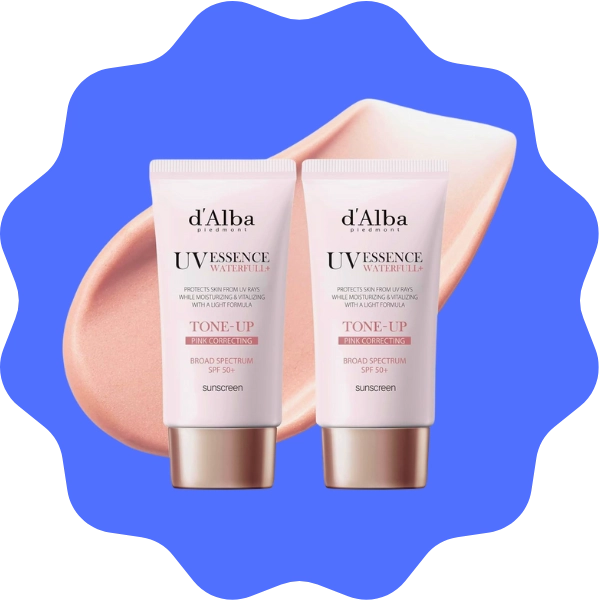 2 pack of d'alba Piedmont Waterfull Tone-Up broad spectrum Korean sunscreen for face