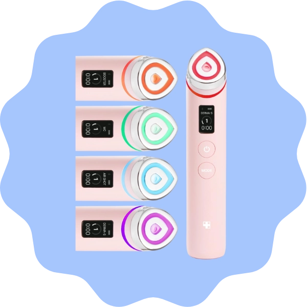 A Medicube Age-R Booster Pro Pink beauty massager for tightening and glowing facial skin