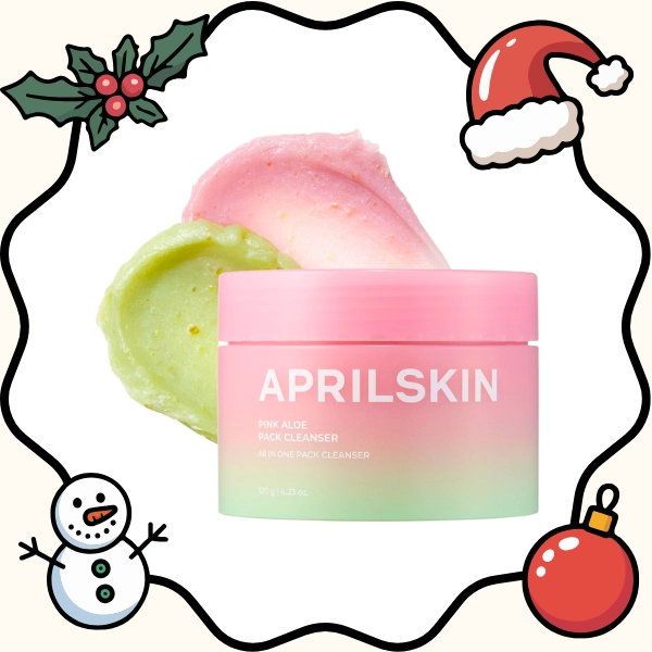 Gentle pink aloe exfoliating cleanser that removes makeup and sunscreen while keeping skin soft, a great addition to the 20 Best Skincare Stocking Stuffers Under 20 dollars.