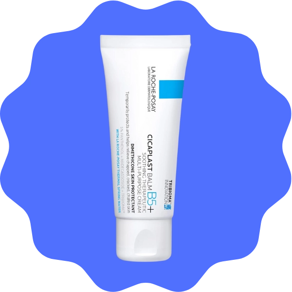 Product photo of Multi Purpose Cream for Dry & Irritated Skin Cicaplast Balm by Roche Posay on blue bubble