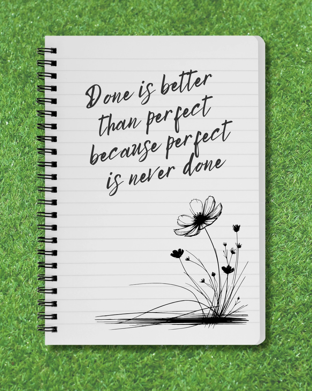 Image of motivational quotes for daily motivation with text reading done is better than perfect because perfect never gets done
